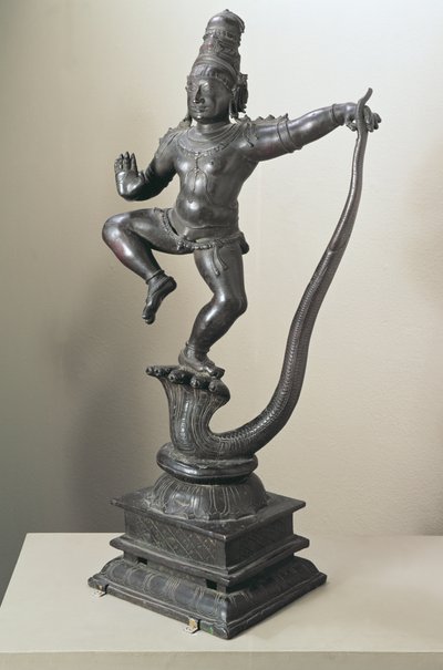 Krishna da ragazzo che doma il serpente Kalilya, Madras, XVI-XVII secolo da Indian School